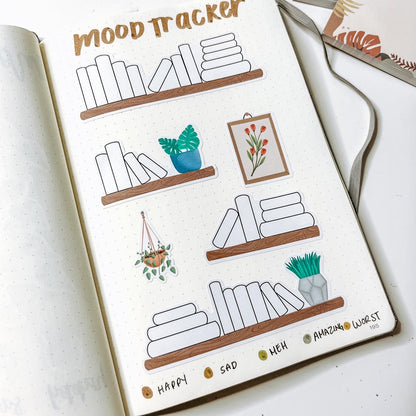 Bookworm Mood Tracker Kit Sticker Sheet