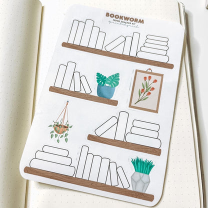Bookworm Mood Tracker Kit Sticker Sheet